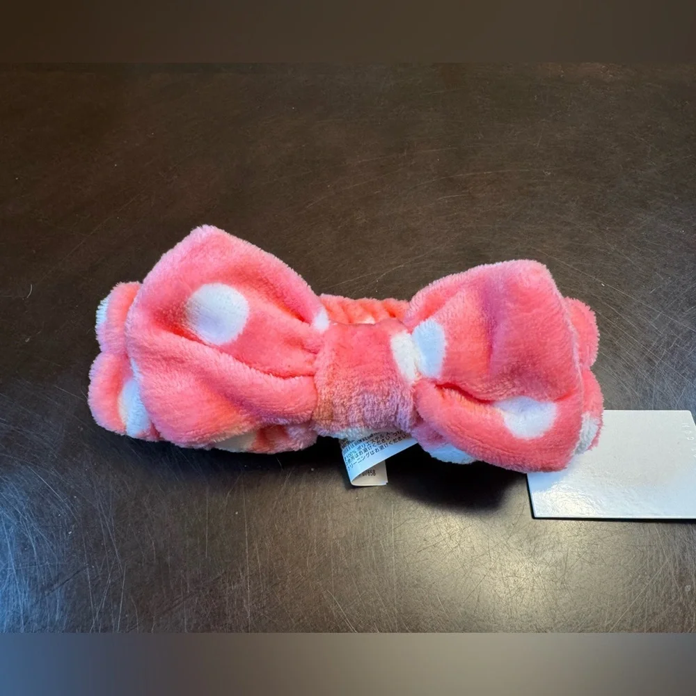 New Bow Headband Pink White